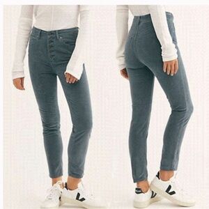 Free People Sun Chaser Corduroy Button Front High Rise Pant Sz 30